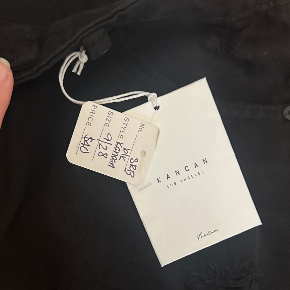 KanCan Black Frayed Jean Shorts - Picture 3 of 5